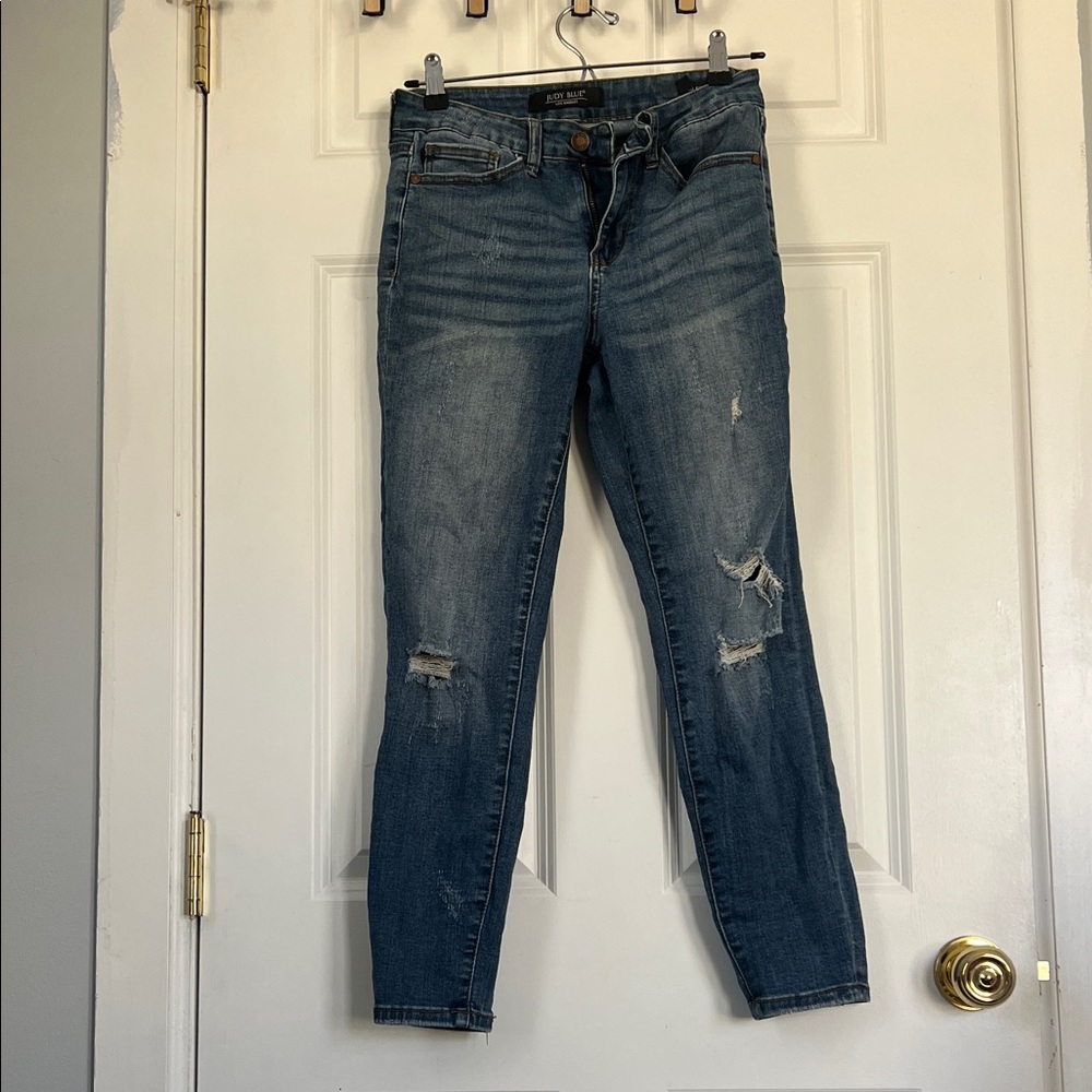 Judy Blue Dark Wash Distressed Skinny Jeans